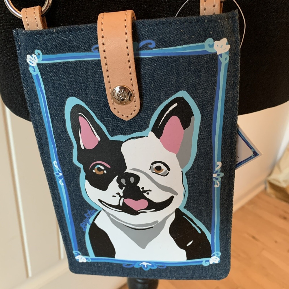 Brighton Buddy Denim Pouch New With Tag 5" By 8" Crossbody ‎ 2 pockets light